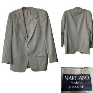 Marciano mens suit jacket sport coat blazer gray 100% wool‎ mens US sz 40-42R